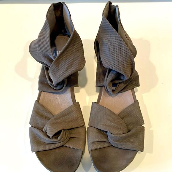 Eileen Fisher lace up gray sandals women’s size 8 - Picture 1 of 6